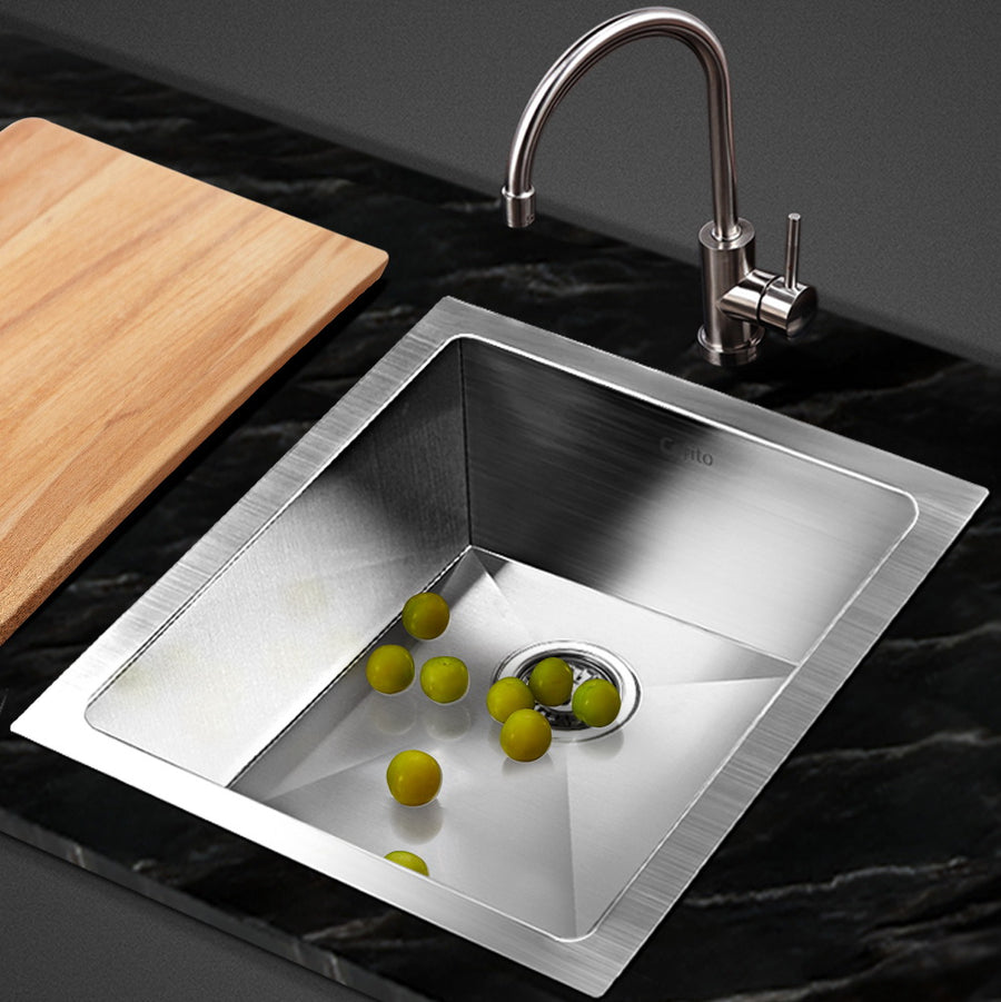 Cefito Kitchen Sink 45X39CM Stainless Steel Basin Single Bowl Silver, image 8