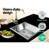 Cefito Kitchen Sink 45X39CM Stainless Steel Basin Single Bowl Silver - 45-Degree Angle