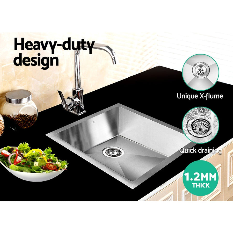 Cefito Kitchen Sink 45X39CM Stainless Steel Basin Single Bowl Silver, image 5