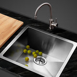 Cefito Kitchen Sink 44X44CM Stainless Steel Basin Single Bowl Silver - Low Angle