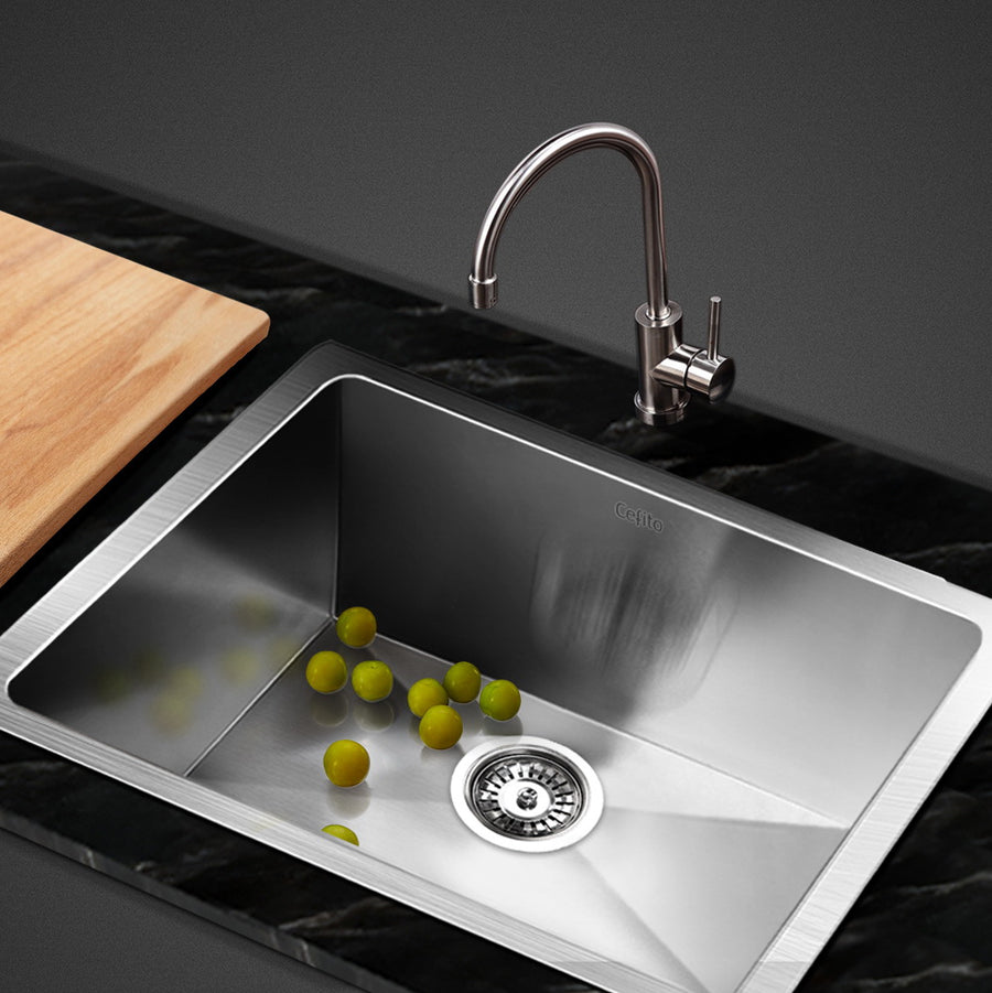 Cefito Kitchen Sink 51X45CM Stainless Steel Basin Single Bowl Silver, image 8