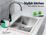 Cefito Kitchen Sink 51X45CM Stainless Steel Basin Single Bowl Silver, image 4