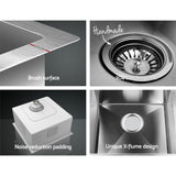 Cefito Kitchen Sink 51X45CM Stainless Steel Basin Single Bowl Silver - Close-Up Angle