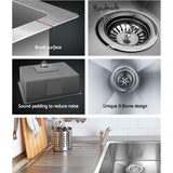 Cefito Kitchen Sink 60X45CM Stainless Steel Basin Single Bowl Silver - Top-Down View