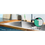 Cefito double bowl 77x45cm stainless steel kitchen sink, silver, image 6