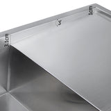Cefito Kitchen Sink 87X45CM Stainless Steel Basin Single Bowl Silver