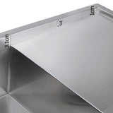 Cefito Kitchen Sink 87X45CM Stainless Steel Basin Single Bowl Silver - Side View