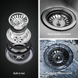 Cefito Kitchen Sink Basin Stainless Steel Under/Top/Flush Mount Bowl 155X50CM - 45-Degree Angle