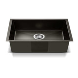 Cefito Kitchen Sink 45X30CM Stainless Steel Basin Single Bowl Black - Side View