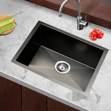 Cefito Kitchen Sink 45X30CM Stainless Steel Basin Single Bowl Black - Close-Up Angle