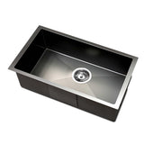 Cefito Kitchen Sink 45X30CM Stainless Steel Basin Single Bowl Black - Low Angle