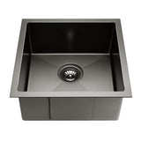 Cefito Kitchen Sink 44X44CM Stainless Steel Basin Single Bowl Black - Side View