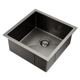 Cefito Kitchen Sink 44X44CM Stainless Steel Basin Single Bowl Black - Low Angle