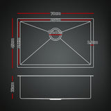 Cefito Stainless Steel Sink 70x45CM With Pull Out Mixer Tap Kitchen Basin Single Bowl Black