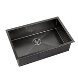 Cefito Kitchen Sink 70X45CM Stainless Steel Basin Single Bowl Black - Low Angle
