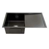 Cefito Kitchen Sink 75X45CM Stainless Steel Basin Single Bowl Black - Close-Up Angle