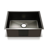Cefito Kitchen Sink 60X45CM Stainless Steel Basin Single Bowl Black - Side View