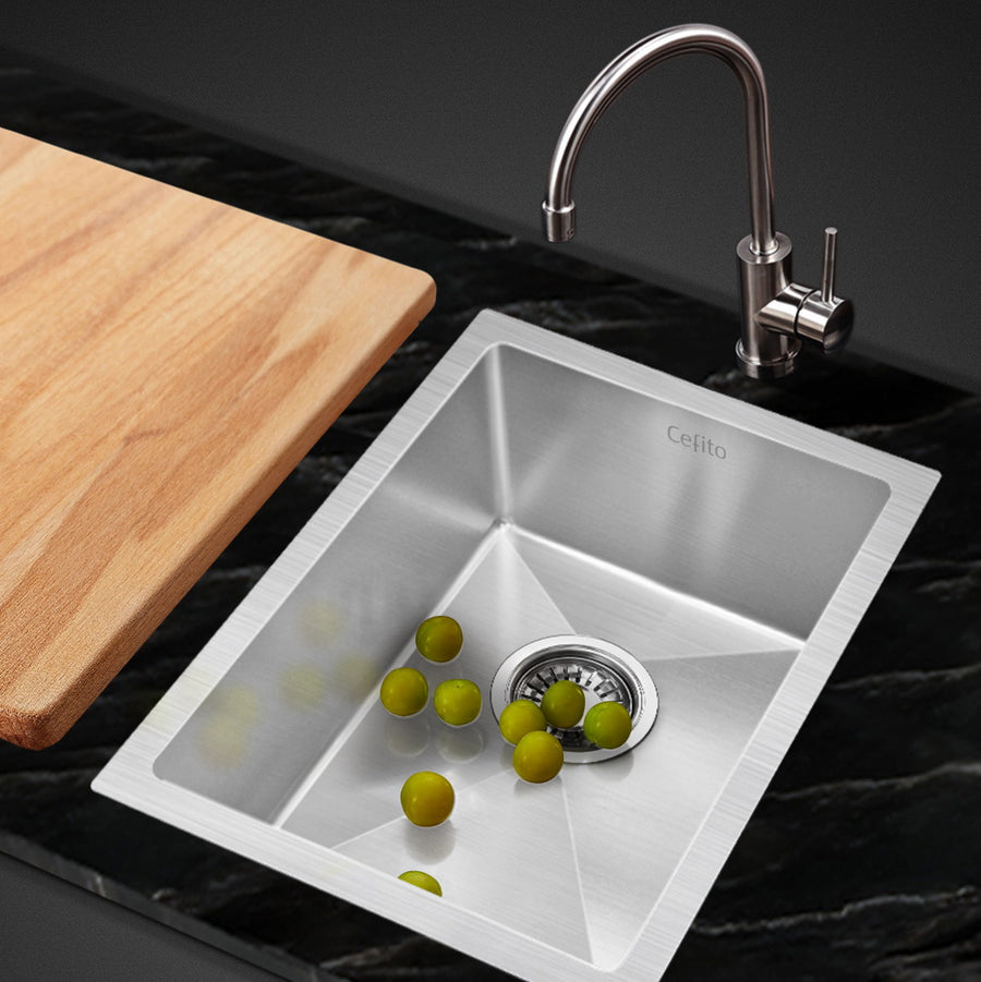 Cefito Kitchen Sink 44X34CM Stainless Steel Nano Basin Single Bowl Silver, image 8