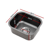 Cefito Kitchen Sink 30X36CM Stainless Steel Nano Basin Single Bowl Black - Front View