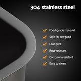 Cefito Kitchen Sink 30X36CM Stainless Steel Nano Basin Single Bowl Black - Top-Down View