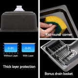 Cefito Kitchen Sink 61X43CM Stainless Steel Basin Single Bowl Black Drain Basket - Rear View