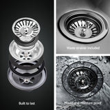 Cefito Kitchen Sink 61X43CM Stainless Steel Basin Single Bowl Silver Drain Basket - 45-Degree Angle