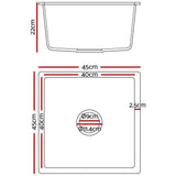 Cefito Stone Kitchen Sink 450X450MM Granite Under/Topmount Basin Bowl Laundry White - Front View