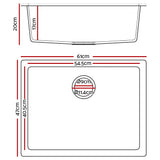 Cefito Stone Kitchen Sink 610X470MM Granite Under/Topmount Basin Bowl Laundry White - Front View