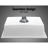 Cefito Stone Kitchen Sink 610X470MM Granite Under/Topmount Basin Bowl Laundry White - 45-Degree Angle