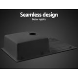 Cefito Stone Kitchen Sink 860X500MM Granite Under/Topmount Basin Bowl Laundry Black - Side View