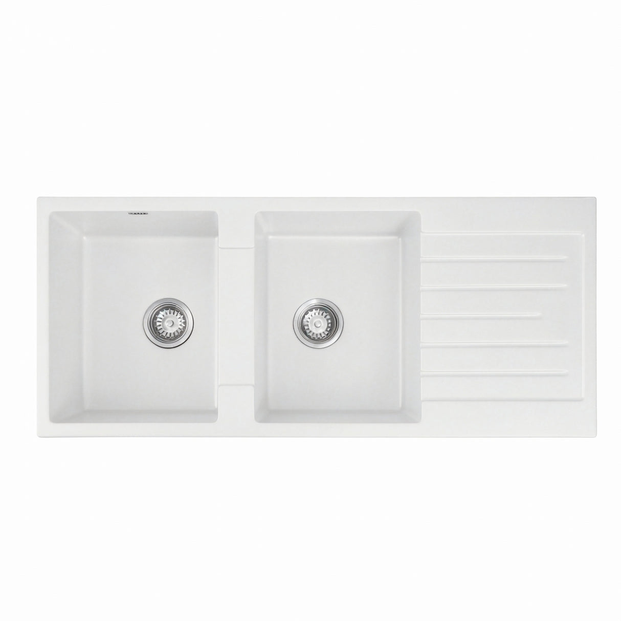 Cefito Kitchen Sink 116x50cm Granite Stone Sink Double Bowl White