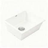 Cefito Kitchen Sink 55x45cm Granite Stone Sink Single Bowl White
