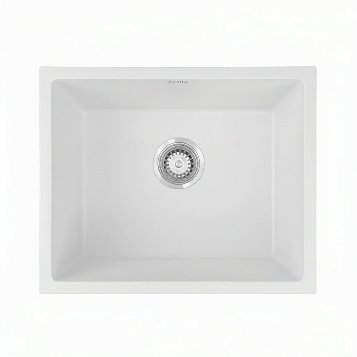 Cefito Kitchen Sink 55x45cm Granite Stone Sink Single Bowl White