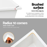 Cefito Kitchen Sink 55x45cm Granite Stone Sink Single Bowl White - Low Angle