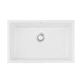 Cefito Kitchen Sink 70x45cm Granite Stone Sink Single Bowl White - Side View