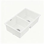 Cefito Kitchen Sink 77x45cm Granite Stone Sink Double Bowl White