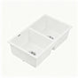 Cefito Kitchen Sink 77x45cm Granite Stone Sink Double Bowl White