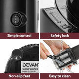 Devanti 130W Cold Press Masticating Juicer - Black - Rear View