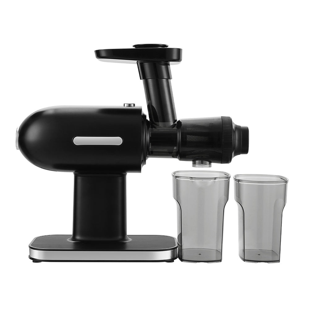 Devanti 160W Black Cold Press Masticating Juicer for Fresh Fruit Juice Extraction