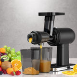 Devanti 160W Black Cold Press Masticating Juicer for Fresh Fruit Juice Extraction - Top-Down View