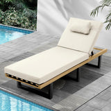 Livsip Sun Lounge Outdoor Lounger Beige - 45-Degree Angle