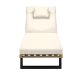 Livsip Sun Lounge Outdoor Lounger Beige - Close-Up Angle