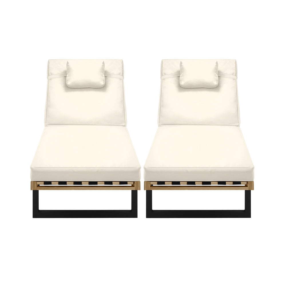 Livsip 2X Sun Lounge Outdoor Lounger Beige
