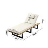 Livsip 2X Sun Lounge Outdoor Lounger Beige - Top-Down View