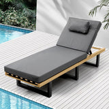 Livsip Sun Lounge Outdoor Lounger Grey - 45-Degree Angle