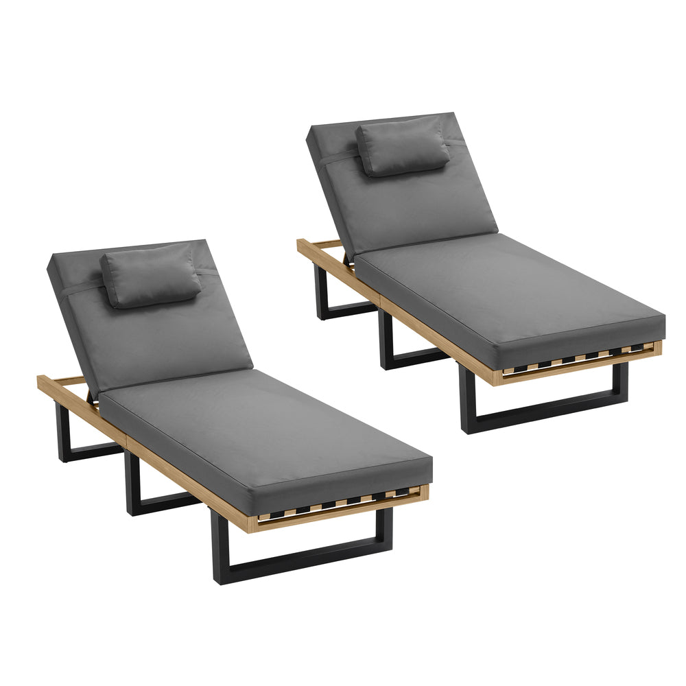 Livsip 2X Sun Lounge Outdoor Lounger Grey