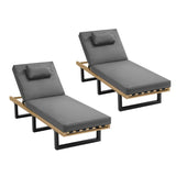 Livsip 2X Sun Lounge Outdoor Lounger Grey