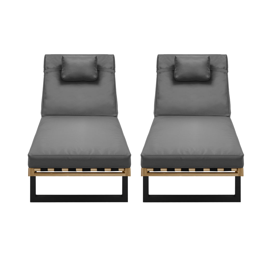 Livsip 2X Sun Lounge Outdoor Lounger Grey