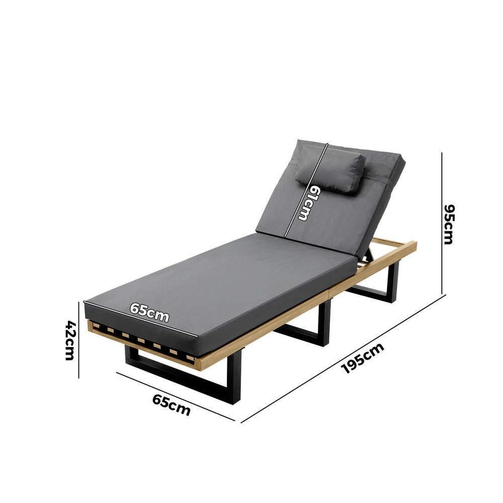 Livsip 2X Sun Lounge Outdoor Lounger Grey
