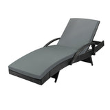 Livsip Outdoor Sun Lounger Waterproof Adjustable Black